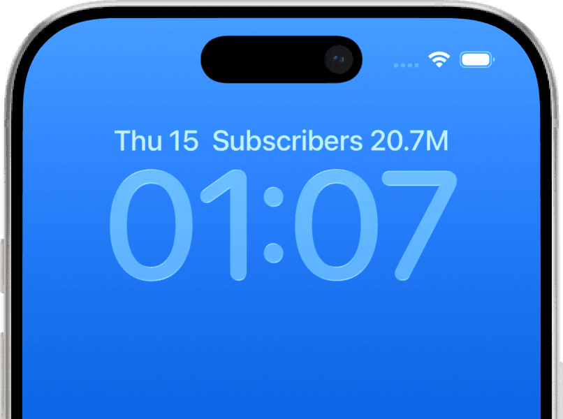 PulseKit widgets on iPhone Lock Screen showing KPIs